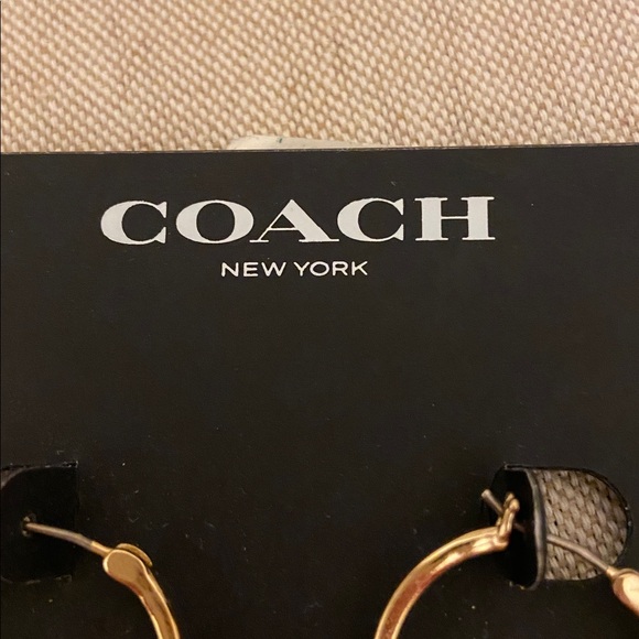 Coach Elegant Gold Hoop Earrings - Picture 2 of 6
